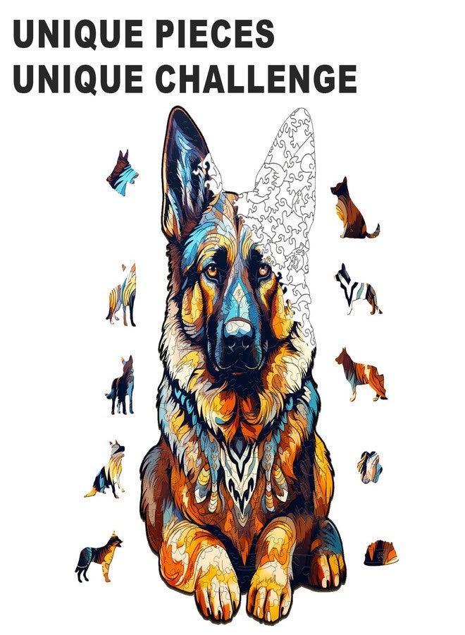 DOCRAGI Wooden Puzzles for Adults - German Shepherd Wooden Jigsaw Puzzle - Unique Animal Shaped Wood Puzzles Adult - Christmas Birthday Gifts for Adults/Friends/Family - 168pcs 11.6 * 6.3in - Image 5